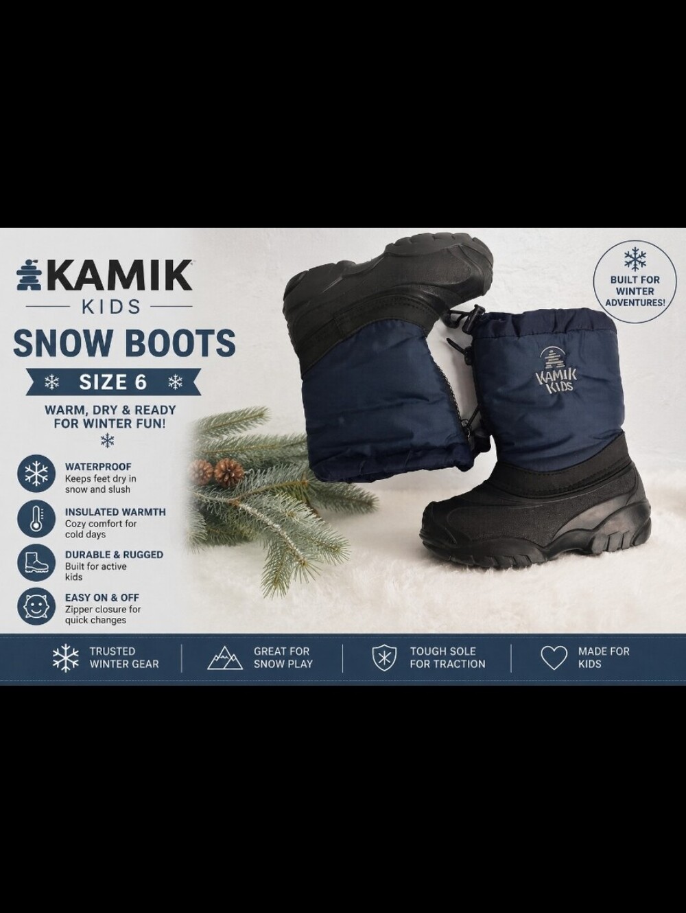 Kamik Kids snow boots blue 6